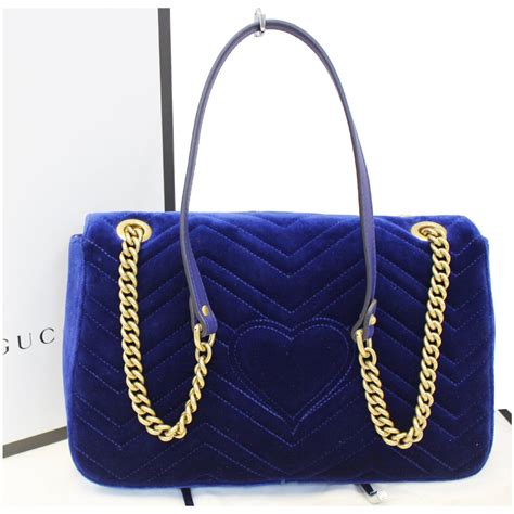 blue gucci velvet bag|gucci marmont velvet handbag.